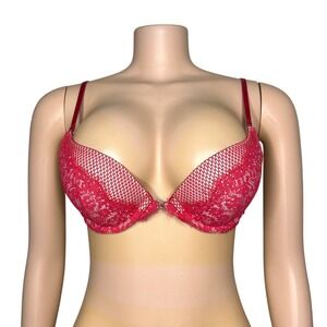 Victoria's Secret Very Sexy Pigeonnant Push Up Bra Size 34B Red